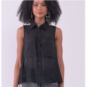 Sleeveless Semi Sheer Top